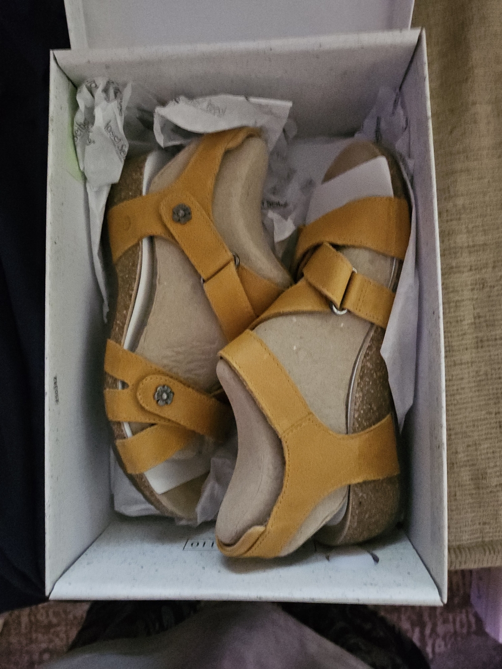 Josef Seibel Women's Yellow Mustard Wedge Sandals